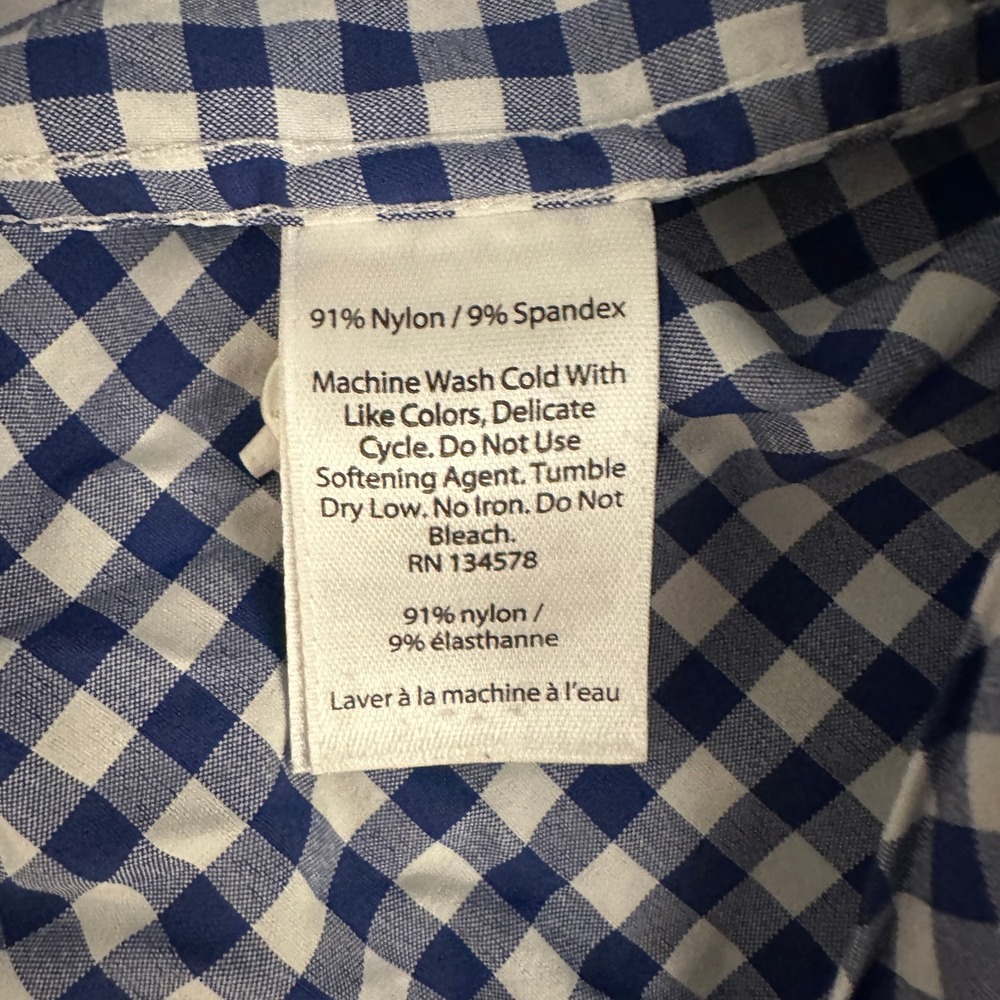 Vineyard Vines Performance Classic Fit Tucker Shirt Mens Small Navy Gingham - Picture 2 of 4